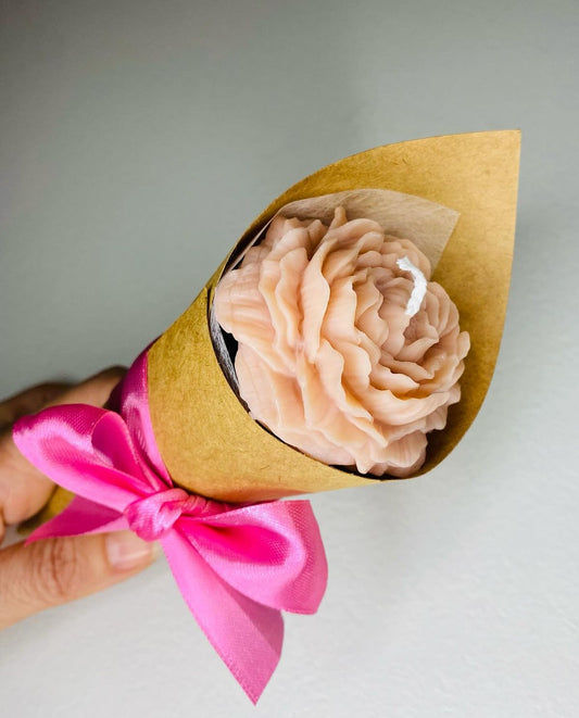 peony candle bouquet