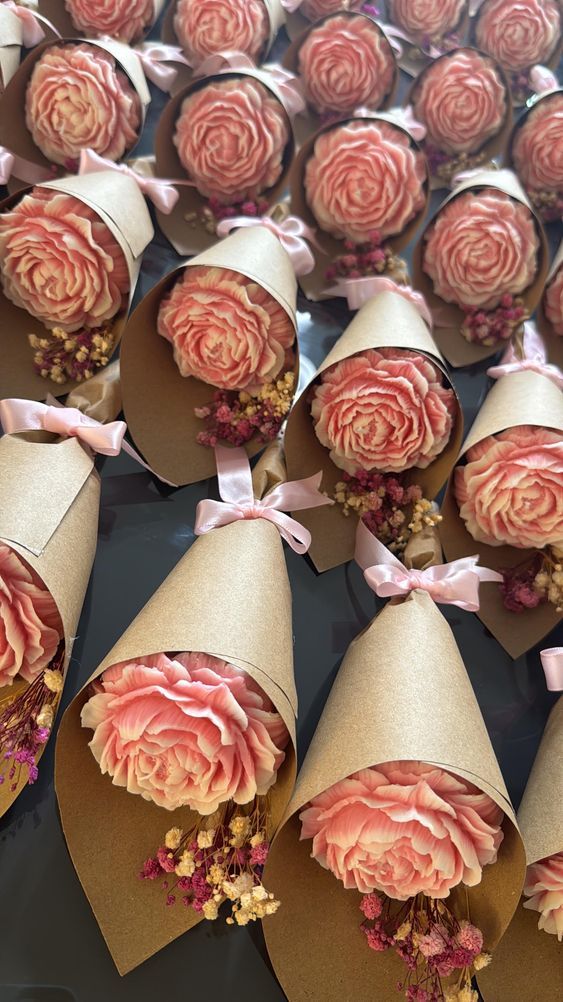 peony candle bouquet