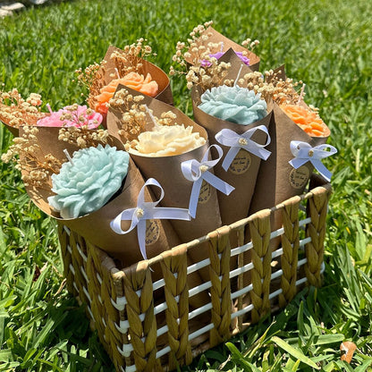 peony candle bouquet